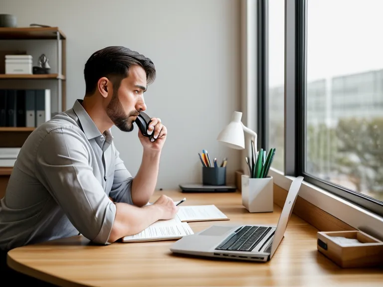 Entrepreneur soulagé consultant son téléphone après avoir reçu son Kbis